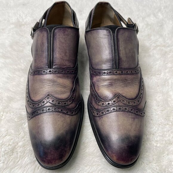 Dolce & Gabbana Men’s Brown Tan Buckle Cap Toe Loafer Leather Shoes Size 8